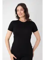 Modal Kısa Kollu Bisiklet Yaka Kadın T-shirt Confeo C801-019 Siyah farklı açı