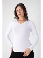 Modal Uzun Kollu Bisiklet Yaka T-shirt Confeo C801-024 Beyaz görsel 7