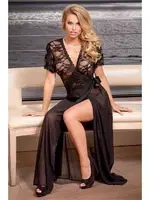 Uzun Dantel Seksi Erotik Gecelik NightLight 3202 Siyah