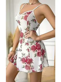 NightLight Çiçekli İnce Askılı Erotik Gecelik NightLight 3691