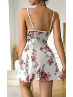 Çiçekli İnce Askılı Erotik Gecelik NightLight 3691 Görsel detay görünüm