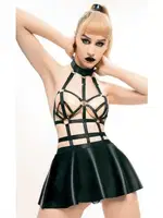 Etekli Fantazi Deri Harness NightLight 3704 Siyah