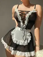 Fransız Model Fırfırlı Fantazi Hizmetçi Kostüm NightLight 3727 Görsel