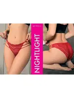 Yanları İpli Dantelli Fantazi Kadın Külot NightLight 9161-2 Kırmızı farklı açı