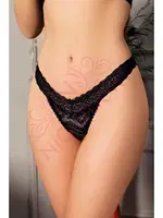 Siyah Dantelli Erotik String Kadın Külot NightLight 9162-1 Siyah