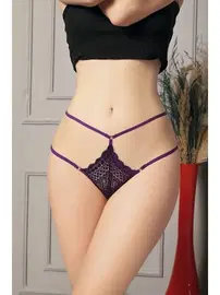 NightLight Mor Çift İp Erotik Külot NightLight 9180-3