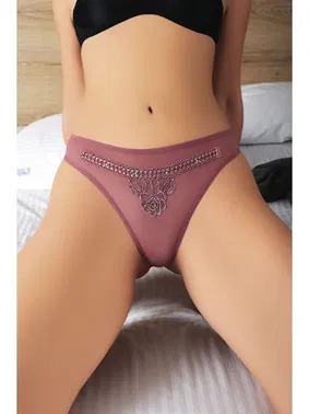 NightLight Çiçekli Taşlı Erotik Kadın Külot NightLight 9183