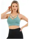 Önden Çapraz Bralet Pedli Spor Büstiyer Crop Form Angel 5800