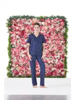 Önden Düğmeli Kısa Kollu Marla Kadın Pijama Takımı Lacivert Estiva 25174 Lacivert