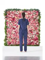 Önden Düğmeli Kısa Kollu Marla Kadın Pijama Takımı Lacivert Estiva 25174 Lacivert detay görünüm