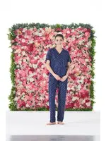 Önden Düğmeli Kısa Kollu Marla Kadın Pijama Takımı Lacivert Estiva 25174 Lacivert farklı açı