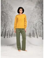 Önden Düğmeli Yuvarlak Yaka Kadın Pijama Takımı Doreanse 26K4091 Yeşil