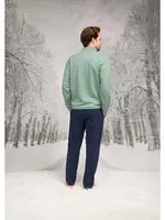 Önden Fermuarlı Dik Yaka Cepli Erkek Pijama Takım Doreanse 26K4596 Yeşil detay görünüm