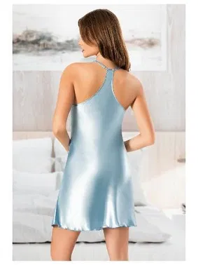 Miss Laris Önden Yırtmaçlı Göğüs Dekolteli Kısa Saten Gecelik Miss Laris 2113 - Alternatif Görünüm