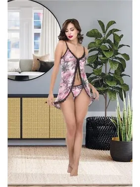 İzabel Önü Açık Çiçek Desenli Fantazi Gecelik İzabel T-1009