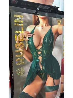 NightLight Önü Açık Göğüs Dantelli Mavi Fantazi Kısa Gecelik NightLight 3810