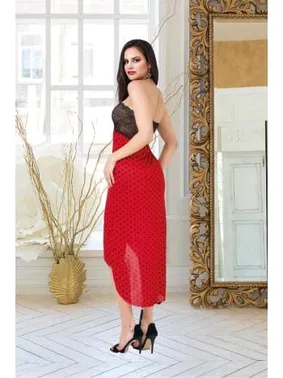 İzabel Önü Açık Kırmızı Dantelli Uzun Gecelik İzabel 2009 - Alternatif Görünüm