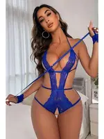 Özel Bölgesi Açık Dantelli Fantazi Babydoll MissisX 616 Mavi farklı açı
