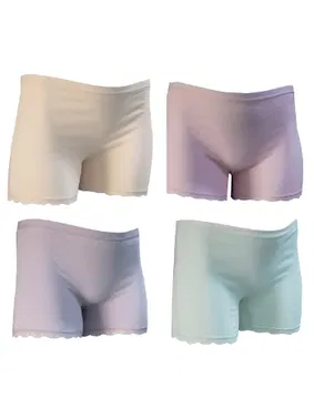 Öztaş Paça Dantelli Kız Çocuk Likralı Boxer 4lü paket Paket Öztaş 4734-H