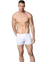 Pamuklu Beyaz Likralı Erkek Boxer Gümüş 4018 Beyaz farklı açı