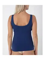 Pamuklu Dantelli Kalın Askılı Kadın Atlet Confeo C801-007  Lacivert detay görünüm