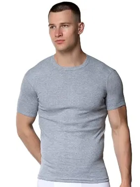 Gümüş Pamuklu Gri Kısa Kollu Erkek Atlet Fanila Gümüş 4050