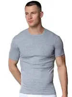 Pamuklu Gri Kısa Kollu Erkek Atlet Fanila Gümüş 4050 Gri