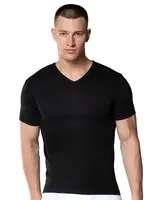 Pamuklu Siyah V Yaka Kısa Kollu Erkek Atlet Fanila Gümüş 4051 Siyah detay görünüm