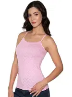 Pembe Jakarlı İnce Askılı Kalpli Kadın Atlet Gümüş 3080 - 6 Adet Pembe