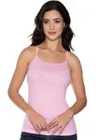 Pembe Jakarlı İnce Askılı Kalpli Kadın Atlet Gümüş 3080 - 6 Adet Pembe detay görünüm