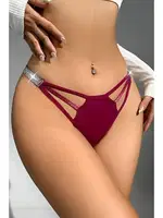 Pencereli Sim Bantlı Fantazi Kadın Külot MissisX 1015 Bordo