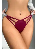 Pencereli Sim Bantlı Fantazi Kadın Külot MissisX 1015 Bordo detay görünüm