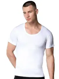 Gümüş Penye Bisiklet Yaka Erkek Atlet Beyaz 6lı Gümüş 3003 - 6 Adet