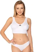 Pamuklu Geniş Askılı Desteksiz Kadın Sütyen Gümüş 3049 - 6 Adet Beyaz