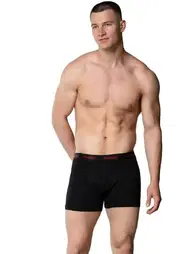 Gümüş Penye Siyah Likralı Erkek Boxer Gümüş 3074