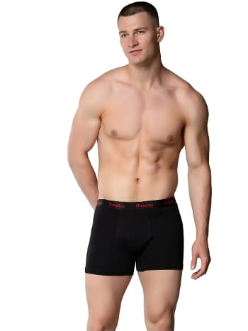 Penye Siyah Likralı Erkek Boxer Gümüş 3074