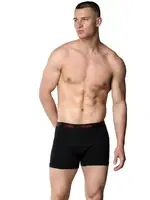 Penye Siyah Likralı Erkek Boxer Gümüş 3074 Siyah farklı açı