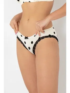 Miorre Puantiyeli Dantel Kenarlı Rahat Kalıp Şık Kadın Külot Miorre 001-001039 - Alternatif Görünüm