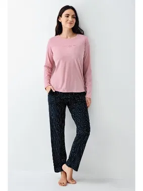 Pierre Cardin Puantiyeli Uzun Kollu Cepli Kadın Pijama Takımı Pierre Cardin PC9090-S - Alternatif Görünüm