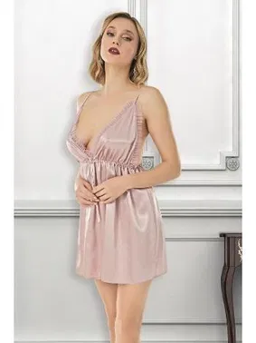 Loomerie Pudra Dekeolteli Saten Gecelik Loomerie 992