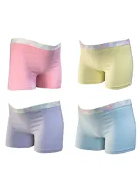 Öztaş Renkli Lastikli Kız Çocuk Likralı Boxer 4 lü Paket Öztaş 4731-H