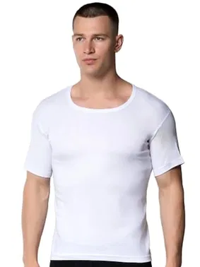 Gümüş Ribana Bisiklet Yaka Kısa Kollu Erkek Atlet 6lı Gümüş 3004 - 6 Adet