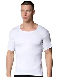 Gümüş Ribana Bisiklet Yaka Kısa Kollu Erkek Atlet 6lı Gümüş 3004 - 6 Adet