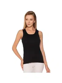 Gümüş Ribana Geniş Askılı Düz Biye Siyah Kadın Atlet Gümüş 4024  - 6 Adet