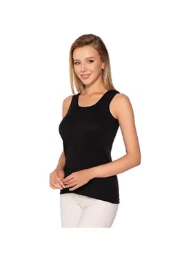 Gümüş Ribana Geniş Askılı Düz Biye Siyah Kadın Atlet Gümüş 4024  - 6 Adet - Alternatif Görünüm