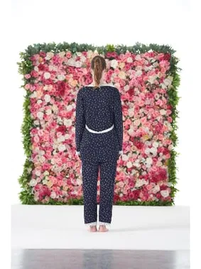 Estiva Sabahlıklı Desenli 3 Parça İp Askılı Likra Viskon Kadın Pijama Takımı Estiva 25192 - Alternatif Görünüm