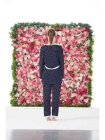 Sabahlıklı Desenli 3 Parça İp Askılı Likra Viskon Kadın Pijama Takımı Estiva 25192 Lacivert detay görünüm