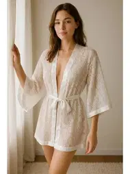 Venlisa Saten Biyeli Fantazi Dantel Sabahlık Venlisa 2601