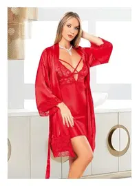 Miss Laris Saten Gecelik Kırmızı Miss Laris 5050