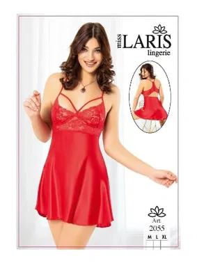 Miss Laris Saten Kırmızı Fantezi Gecelik Miss Laris 2055